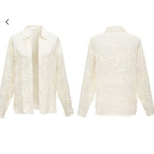NWT Gold Hawk Lexi Sequin Button Down (Dove White) • $365 Women's Top